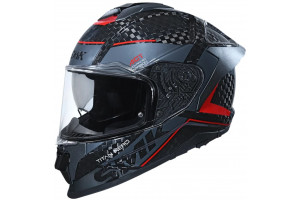 Шлем SMK TITAN CАRBON NERO, цвет карбон/серый/красный (S)