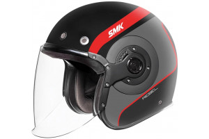 Шлем SMK RETRO JET REBEL, цвет черный/серый/красный  (M)