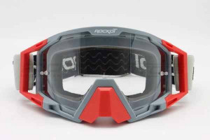 Очки кроссовые ROCKOT RM-375 (серый-красный/прозрачная, Anti-Scratch/Anti-Fog)