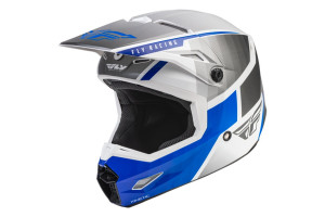 Шлем кроссовый FLY RACING KINETIC Drift (серый/белый, M)