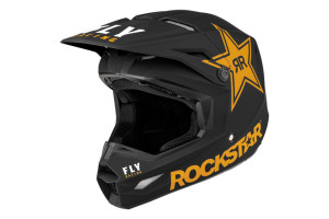 Шлем кроссовый FLY RACING KINETIC RockStar (черный/золотой, XS)