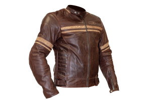 МСР Мотокуртка мужская кожаная классическая Hemet (коричневый, Brown, XL)